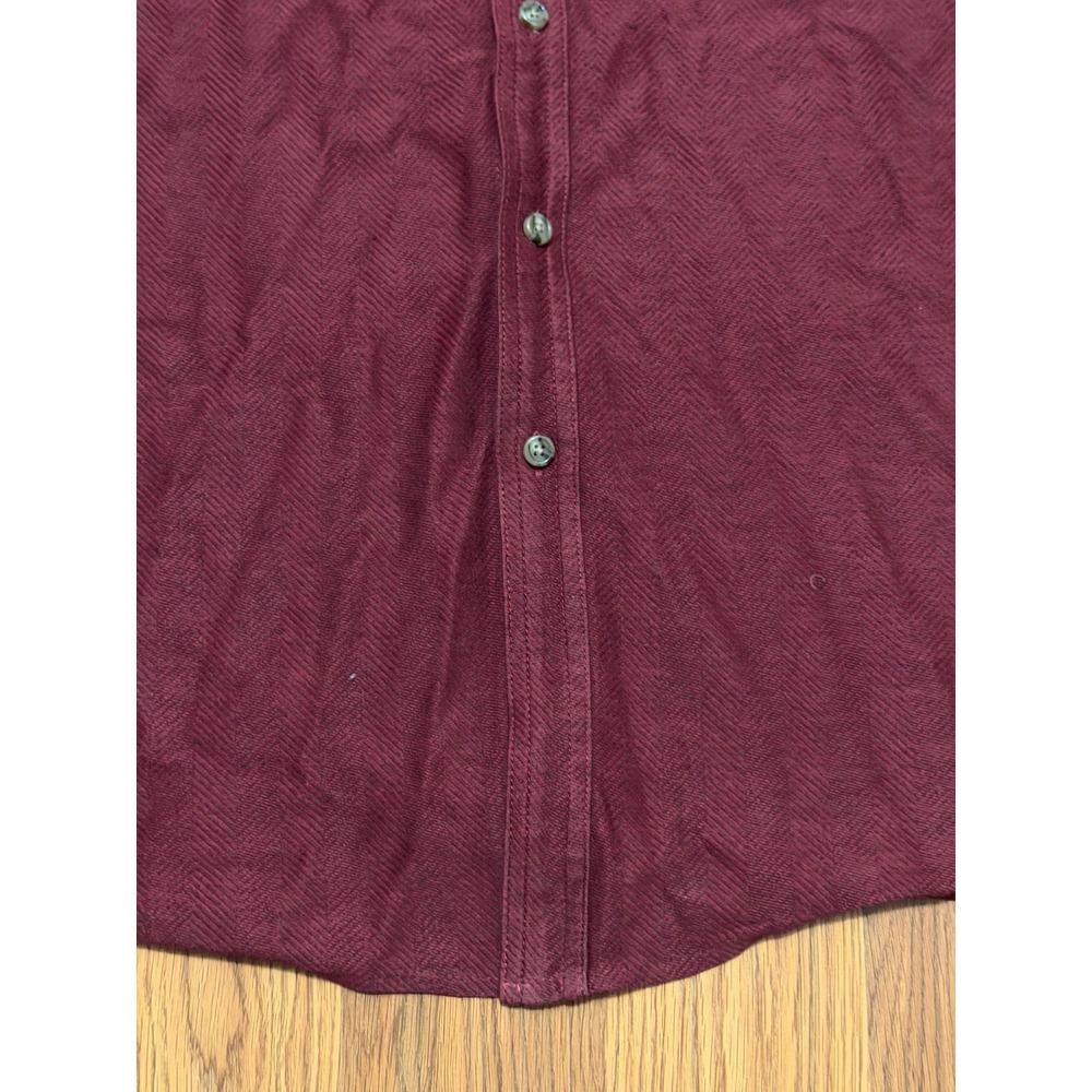 L.L.Bean Shirt Mens Large Chamois Cloth Workwear Button Front Red - Picture 5 of 11